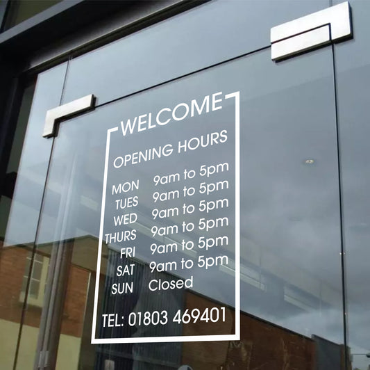 Boost Your Business Visibility with Business Opening Hour Vinyl Signage