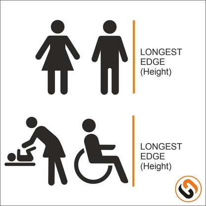 4 Toilet Icons - Men, Women, Disabled, Baby Change