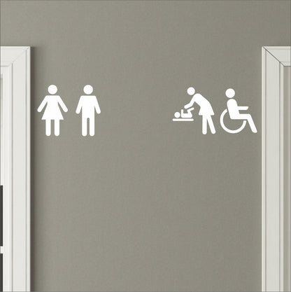 4 Toilet Icons - Men, Women, Disabled, Baby Change