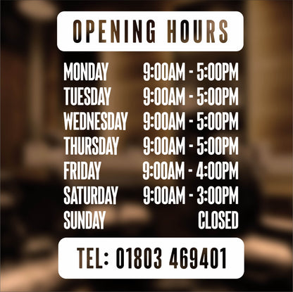Business Opening Hours - TYPE 8