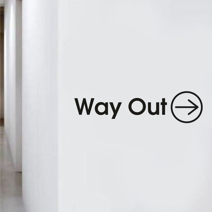 Way Out Arrow In Circle Decal