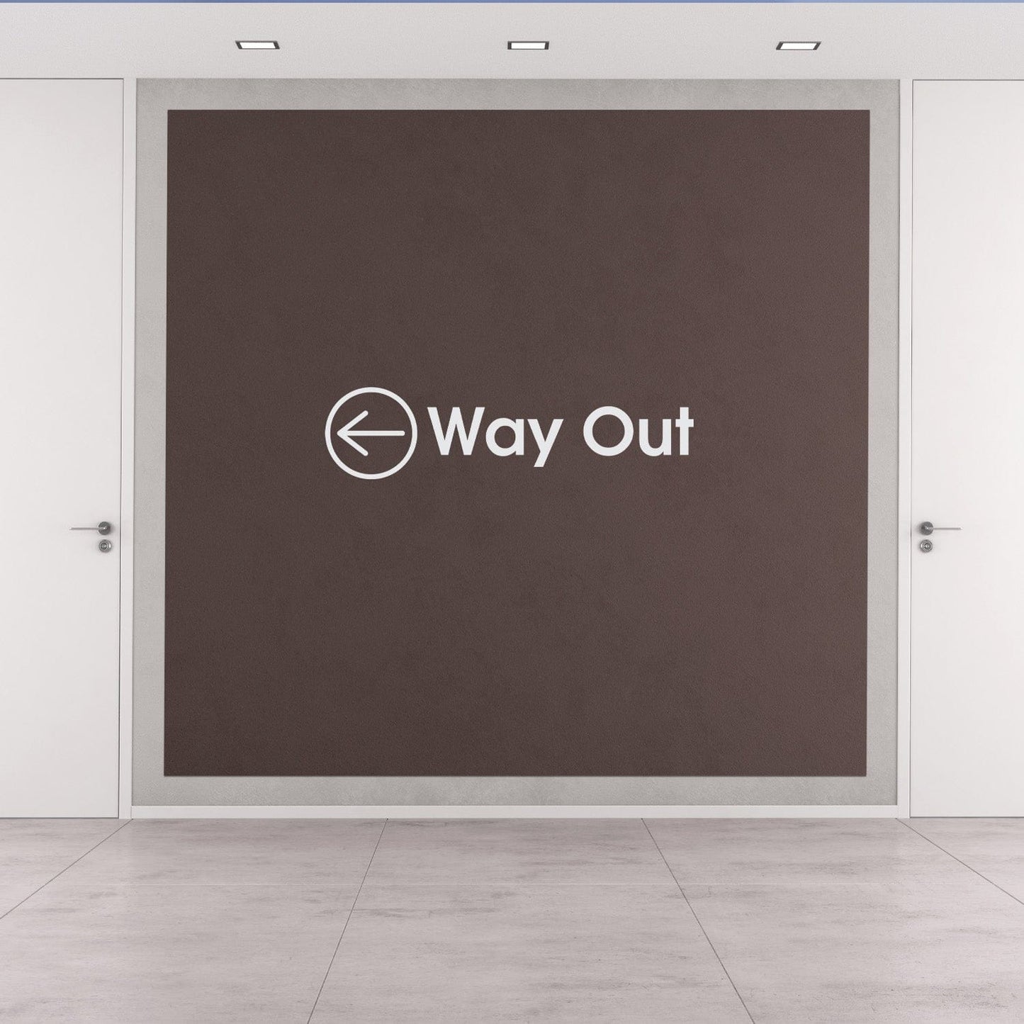 Way Out Arrow In Circle Decal