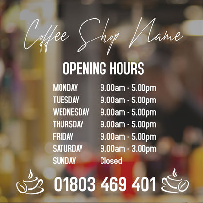 Business Opening Hours - Coffee Shop