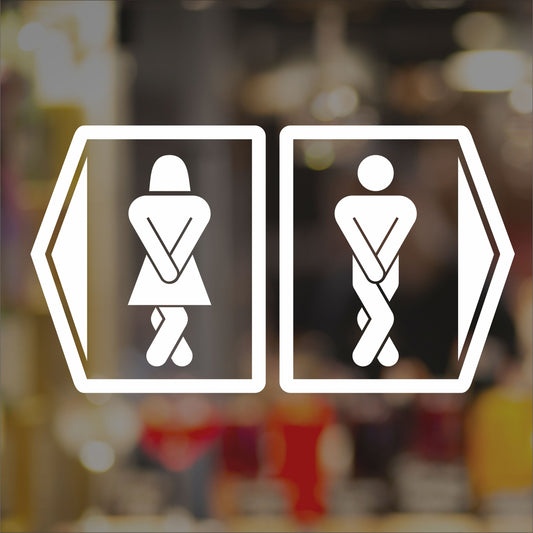 Men & Women Boxed Arrow Toilets Decal